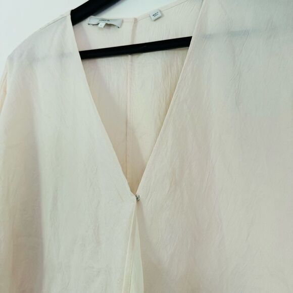 Vince Crossover Surplice Drop Shoulder Blouse Chiffon Top Size Large - Picture 5 of 8
